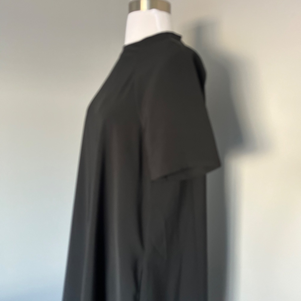 And Other Stories High Neck Black Polyester Scuba A-line Casual Shortsleev Dress - Picture 8 of 14